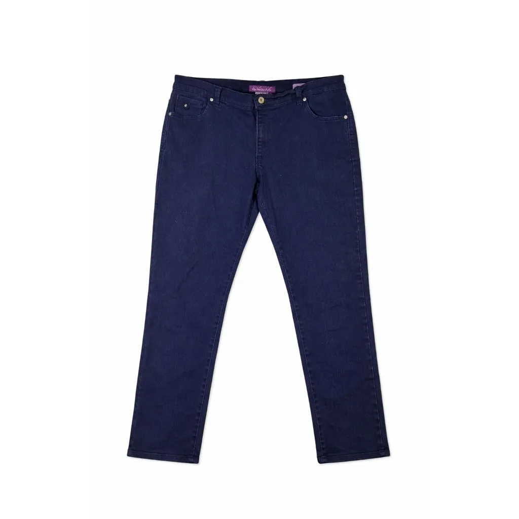 Gloria Vanderbilt 16W Amanda Jeans Straight Leg Navy Casual Denim Classic - Image 5