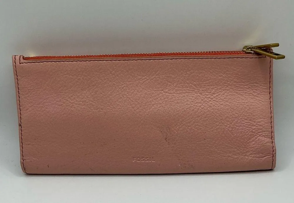 A Very Sweet Colorful Fossil Leather Snap Shelby Clutch Zip Wallet - Image 2