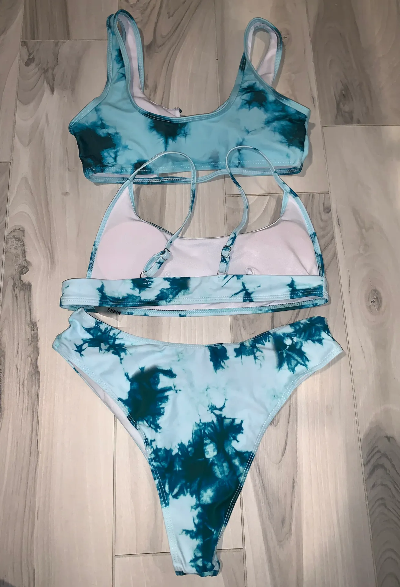SheIn Blue Tie Dye Bikini Set - Image 2