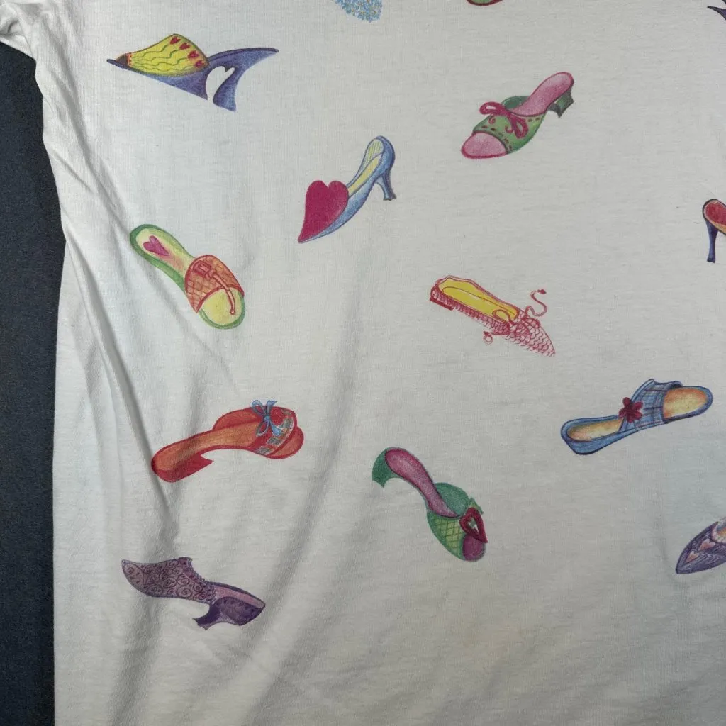 Brighton Womens One Size White If The Shoe Fits T-Shirt SS Preshrunk‎ Cotton - Image 9