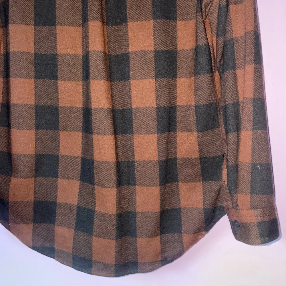 Casa Cabana Size M Brown Black Plaid Flannel Shirt Shacket Size M - Image 8