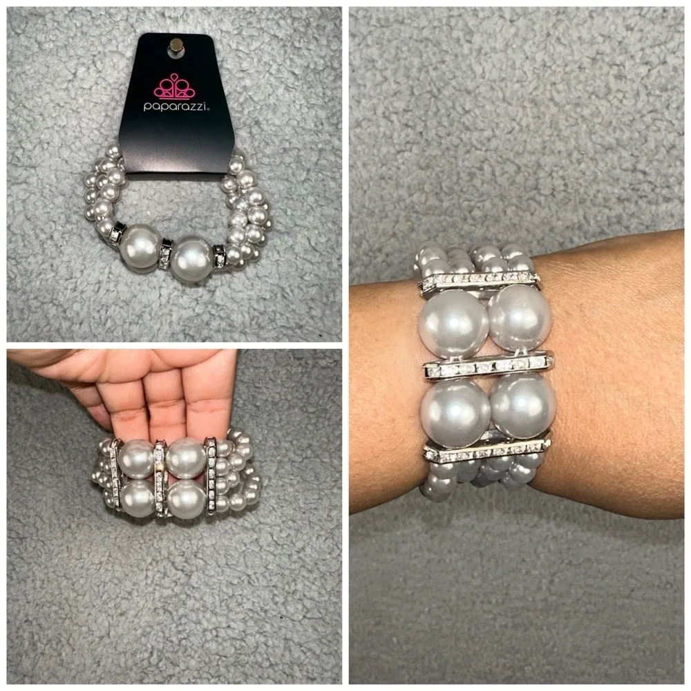 Paparazzi Romance Remix Gray Womens Bracelet Boho Coquette Y2K‎ Dainty Formal - Image 2