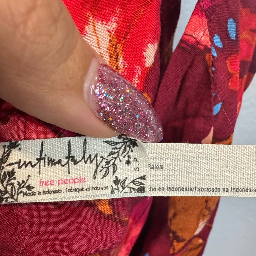 NWOT Free People Women's Red Lattice Lovers Slip Dress - Image 6