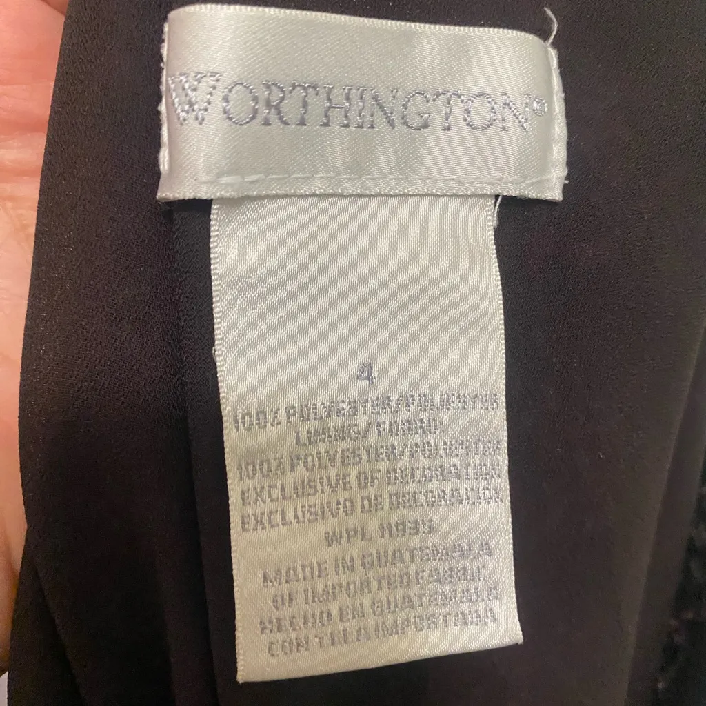 Worthington Womens Midi Pencil Skirt Size 4 Pink & Black Floral  Waist 24” 26” - Image 5