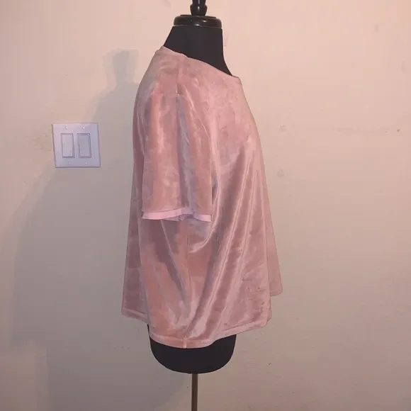 A New Day Velvet Velour Baby Pink T Shirt - Image 3