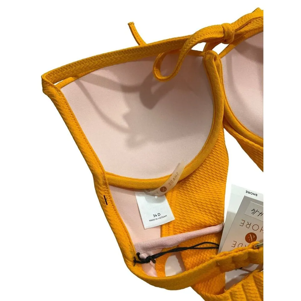 10H-16 Shade & Shore Women Size 34D Yellow Mustard Underwired Bikini Top NWT - Image 5