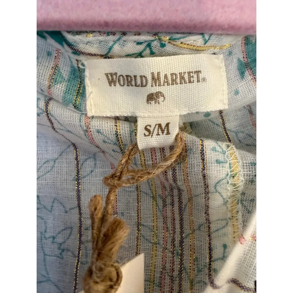 Nwt world market boho indie tribal kaftan dress Sz S/M Green - Image 6