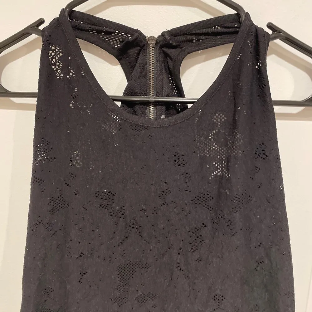 A|X Armani Exchange black stretchy sheer lace top small - Image 2