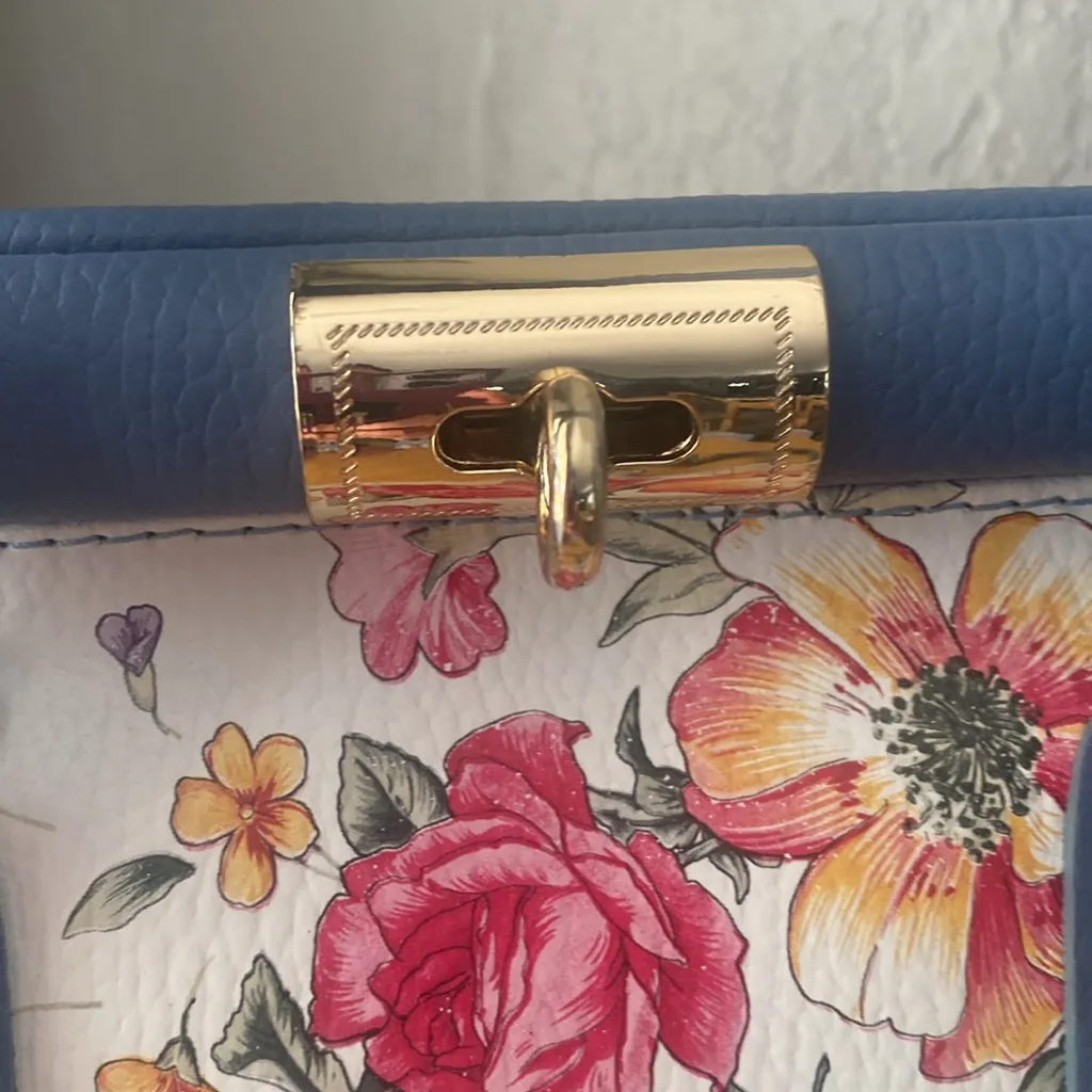 Birkin style vintage Borse in Pelle Floral Handbag Italian Leather Italy NWOT - Image 5