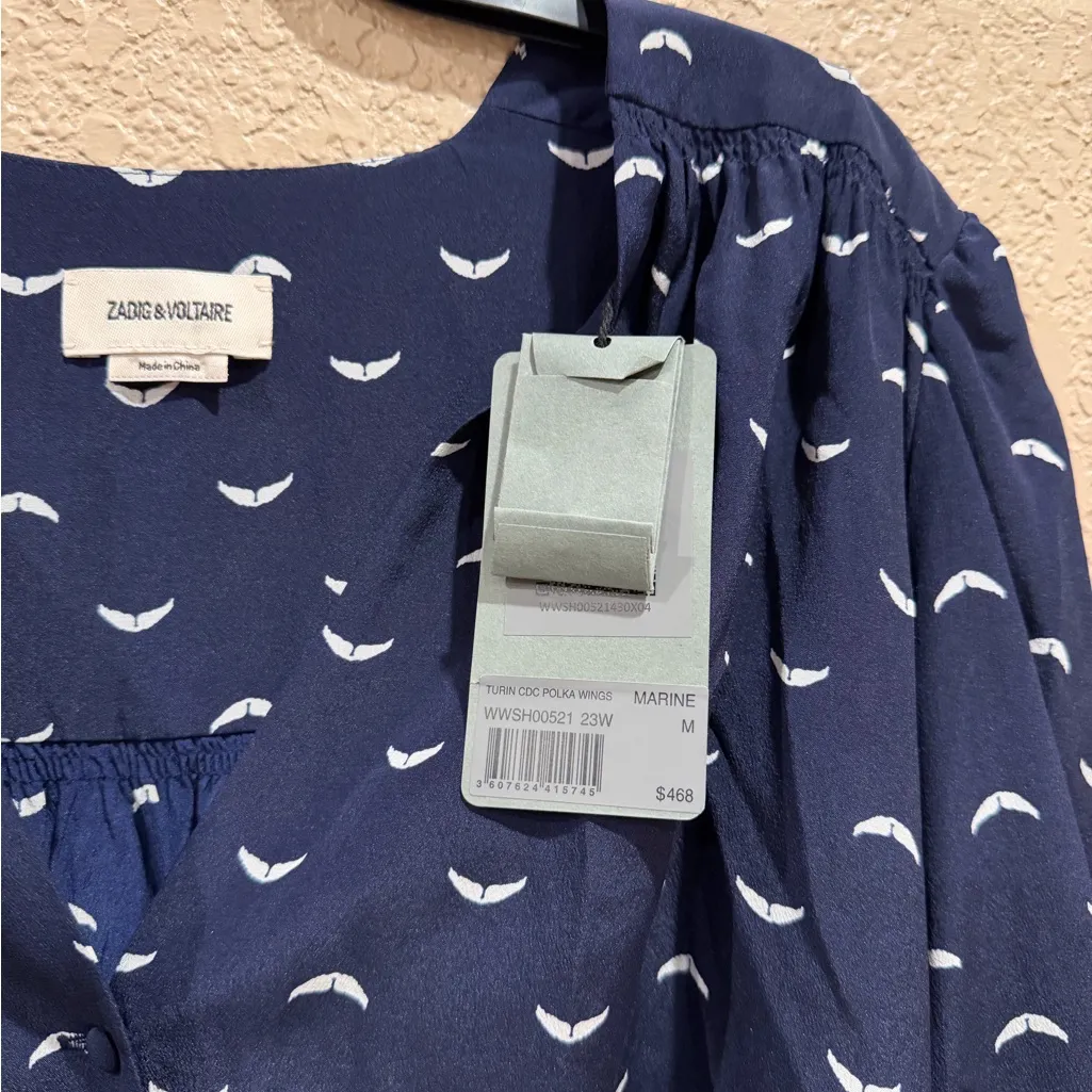 NWT Zadig & Voltaire Turin Silk Blouse - Image 10