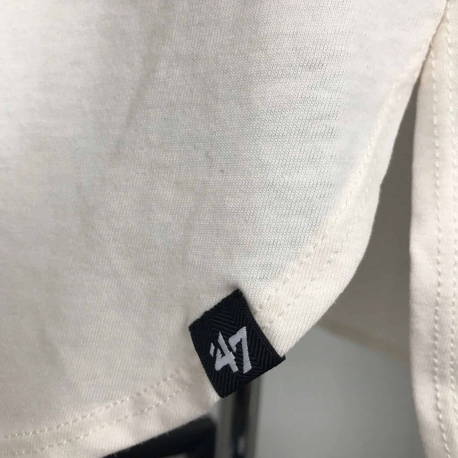 '47 Women's NFL New England Patriots Raglan Shirt Tee Blue Red White Splitter - Image 6