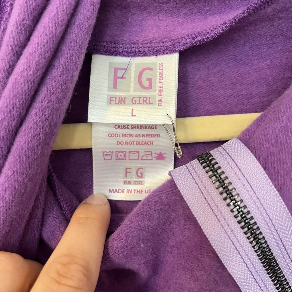 Purple Asymmetrical Cowl Neck Sweater Zipper Turtleneck women’s size large - Image 5