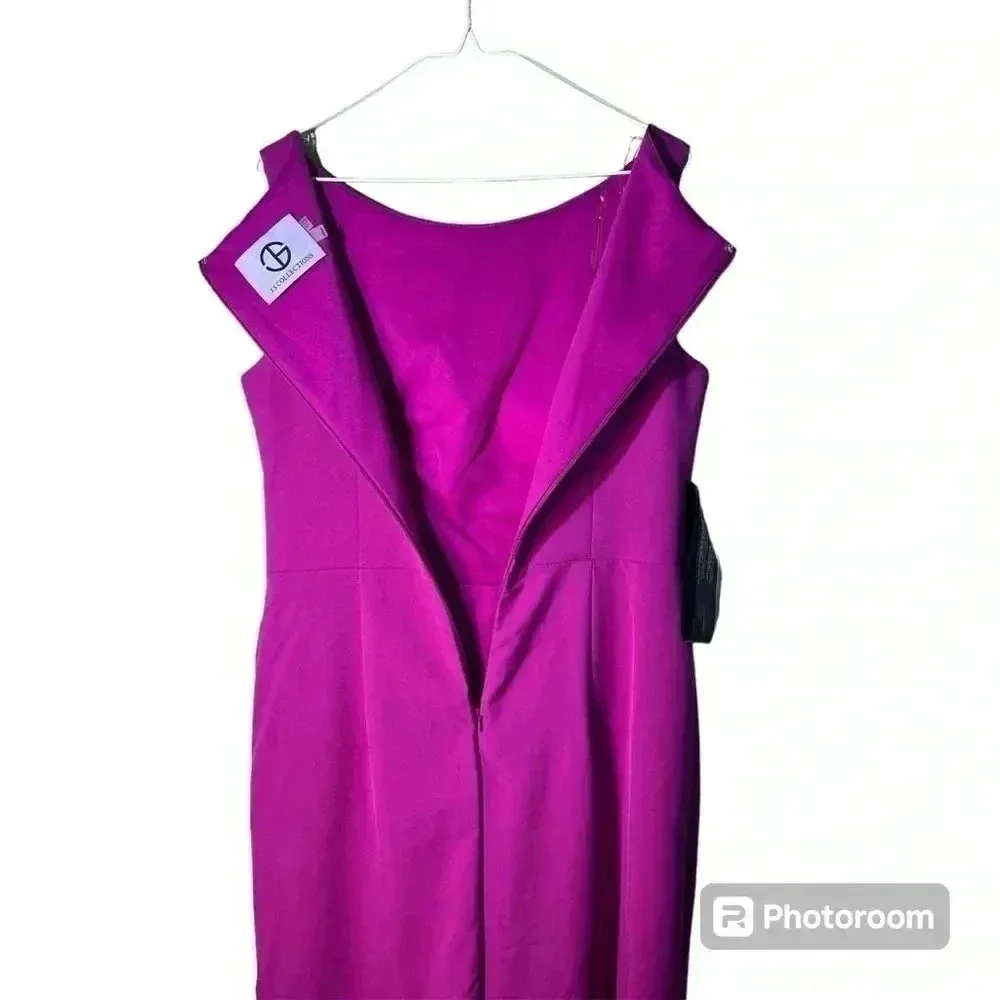 JS Collections sleeveless suplice pleat rich pink special ocasions dress size 10 - Image 4