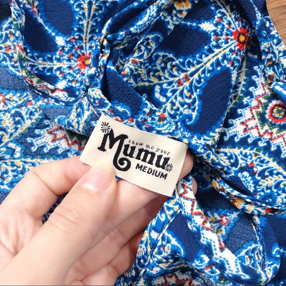 Show Me Your Mumu • Becca Got Back mini dress blue Copacobana medallion print - Image 6