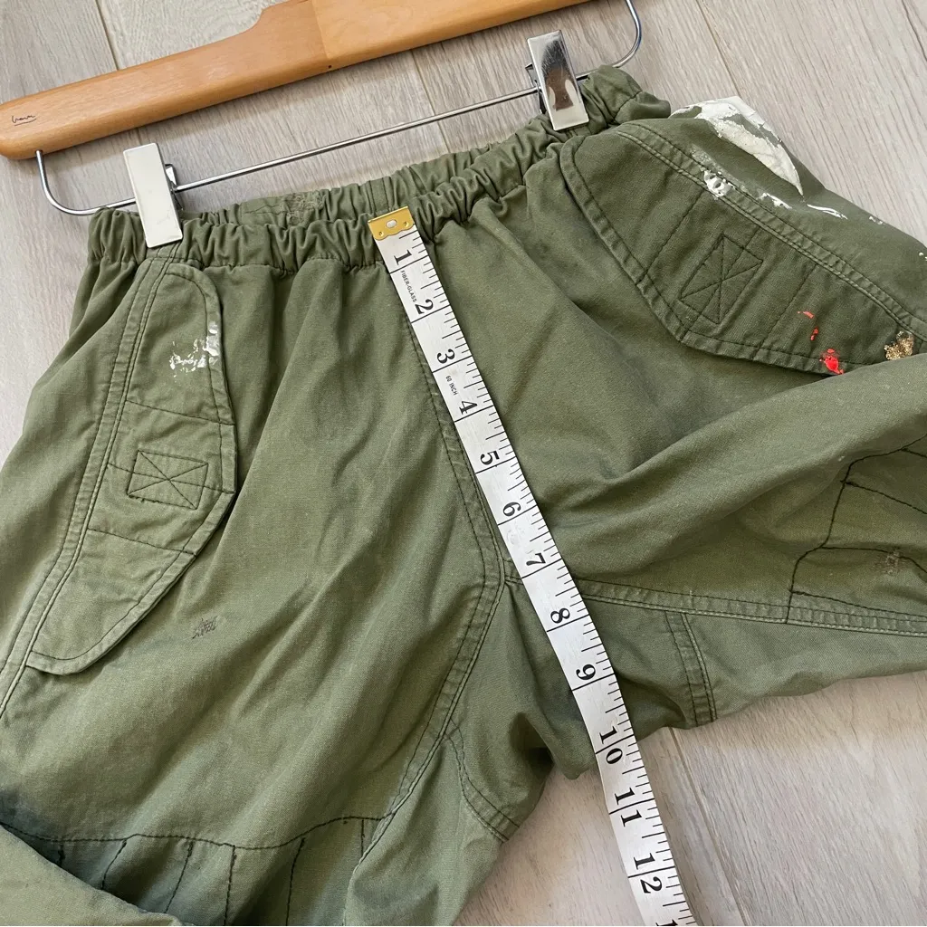 Freecity Tent Pant paint cargo utility womens Green (xsmall) distressed shabby Size XS - Image 5