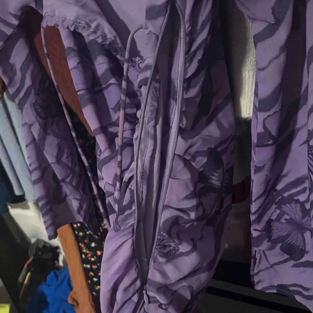 Knee Length Purple Butterfly Dress - Image 5