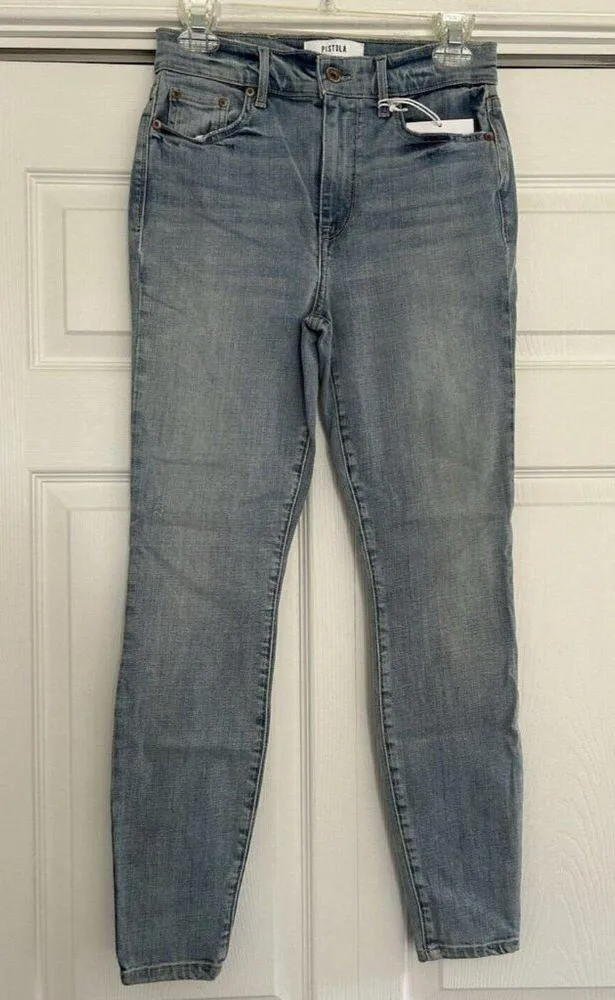 Pistola Anthropologie Aline High-Rise Skinny Crop Jeans Wave Blue Size 27 - Image 5