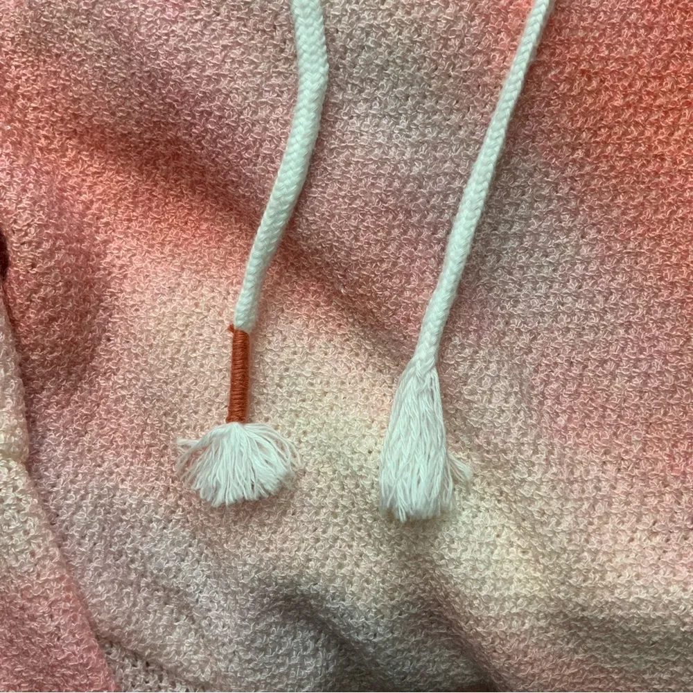 POL Beach Hoodie Pullover Short Sleeve Lightweight Tie Dye Coral Womens Large - Image 12