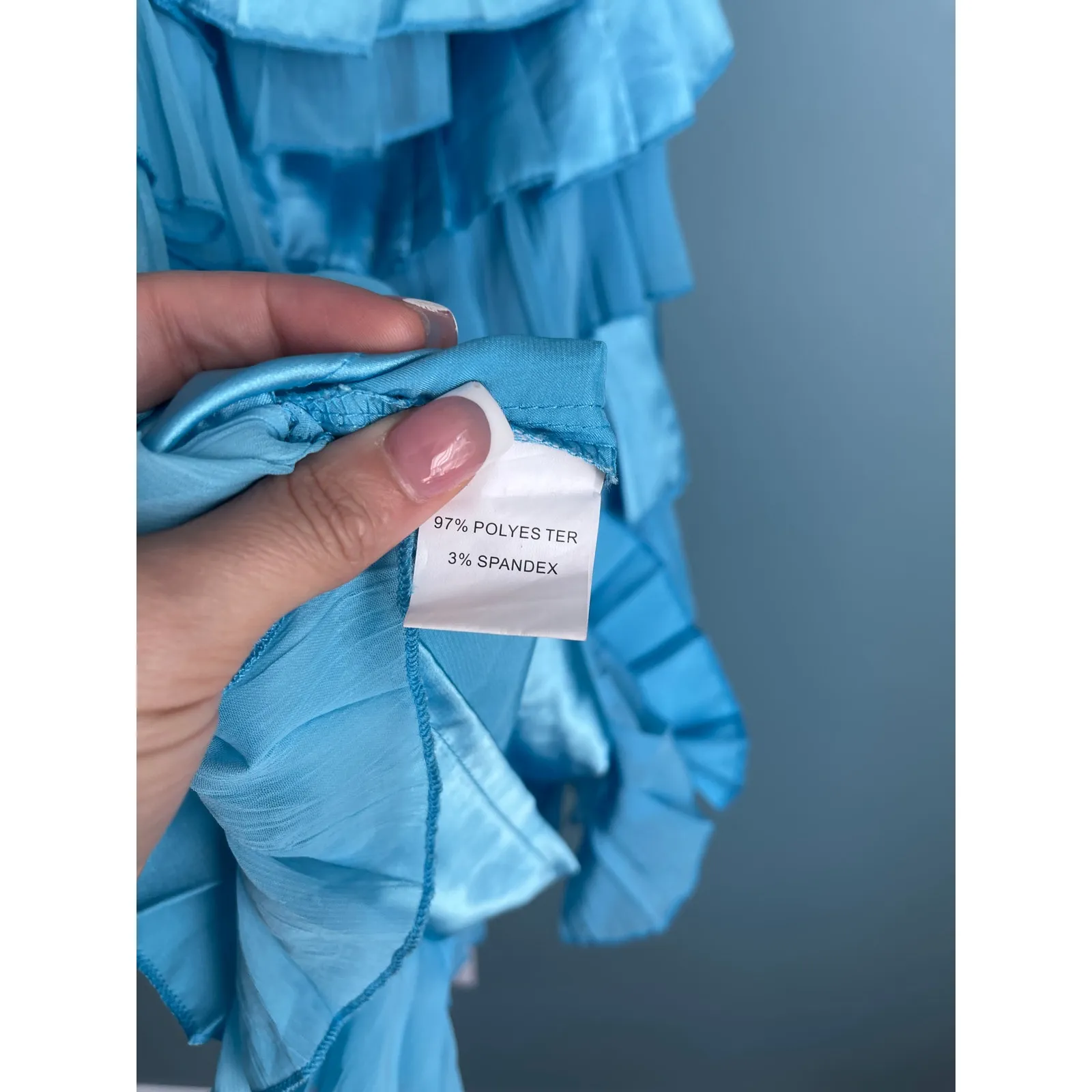 AX Paris Bright Blue Ruffle Halter Mini Dress - Image 9