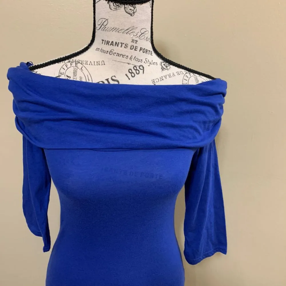 Blue Off The Shoulder Dress - Image 5