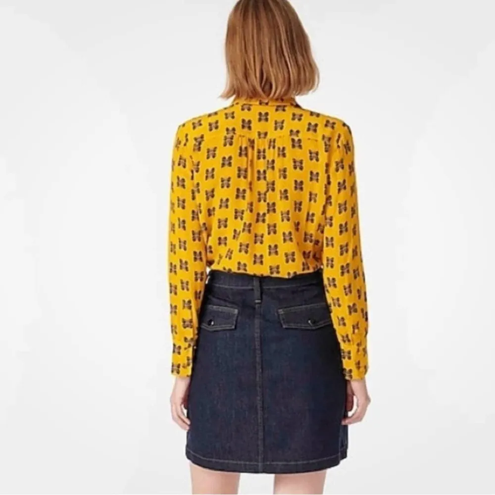 J Crew Silk Butterfly Button Up Blouse - Image 2