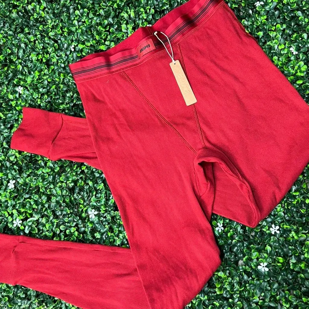 NWT SKIMS Cotton Rib Legging - Brick- MEDIUM - Image 2