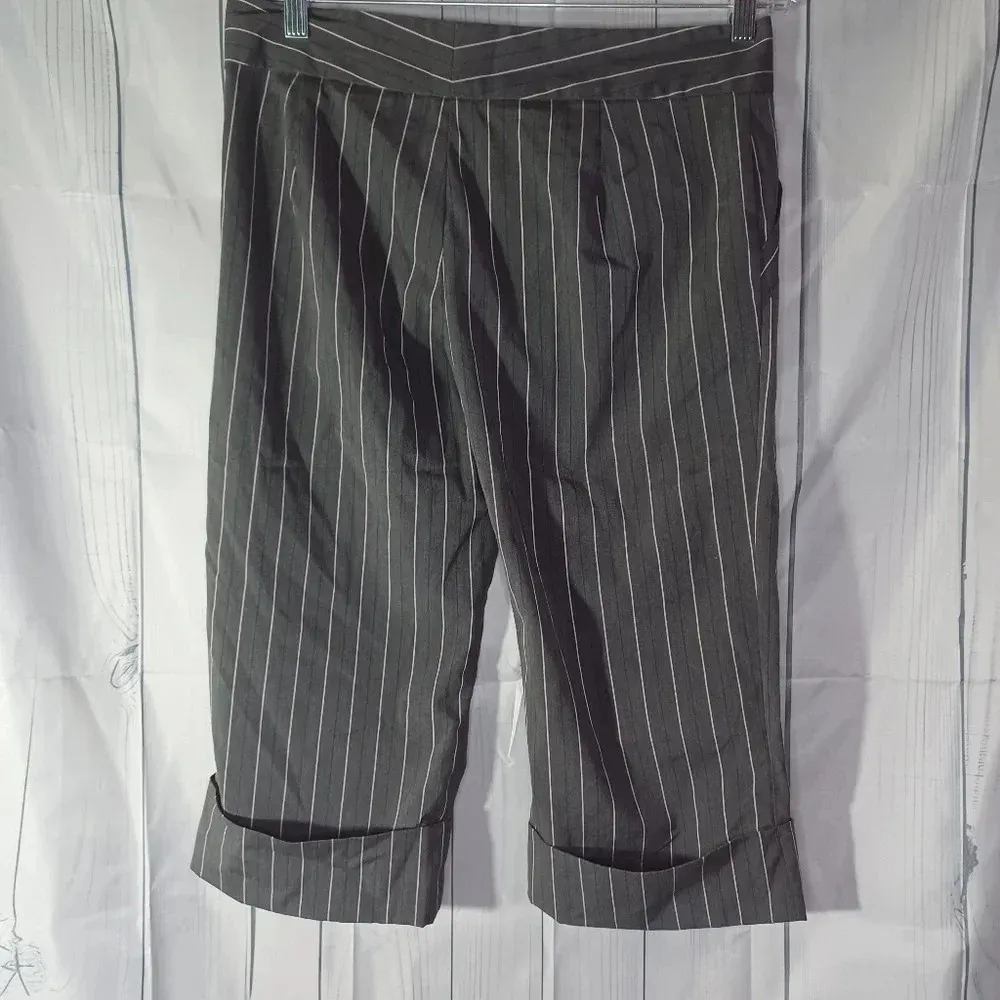 Dolled up gray and pink pin striped Capris - Image 6