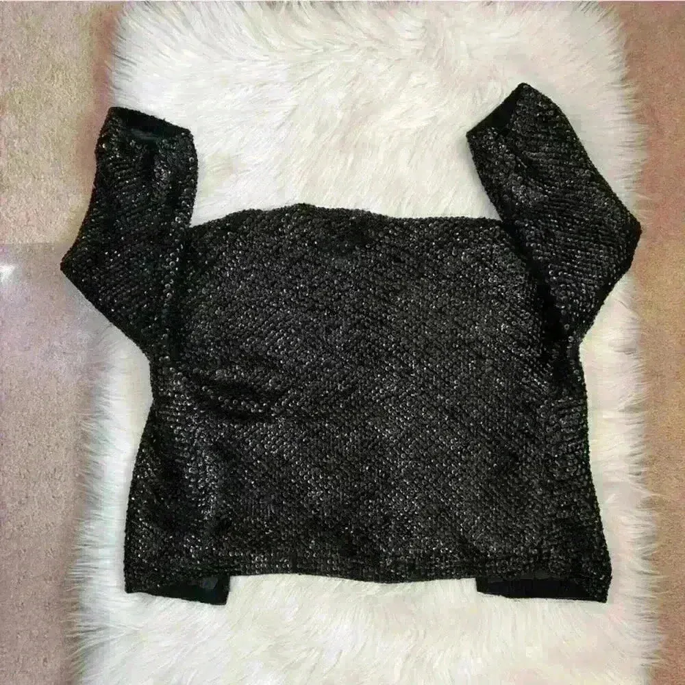 Vintage 60’s Sequin Shrug Trousseau and Travel Atlantic City Black Size M - Image 8