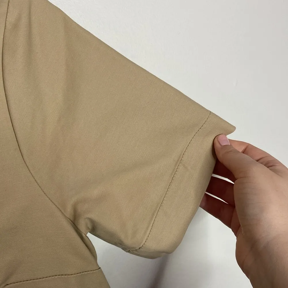 Michael Michael Kors tan lace up cotton blend shift t-shirt dress size 6 - Image 7