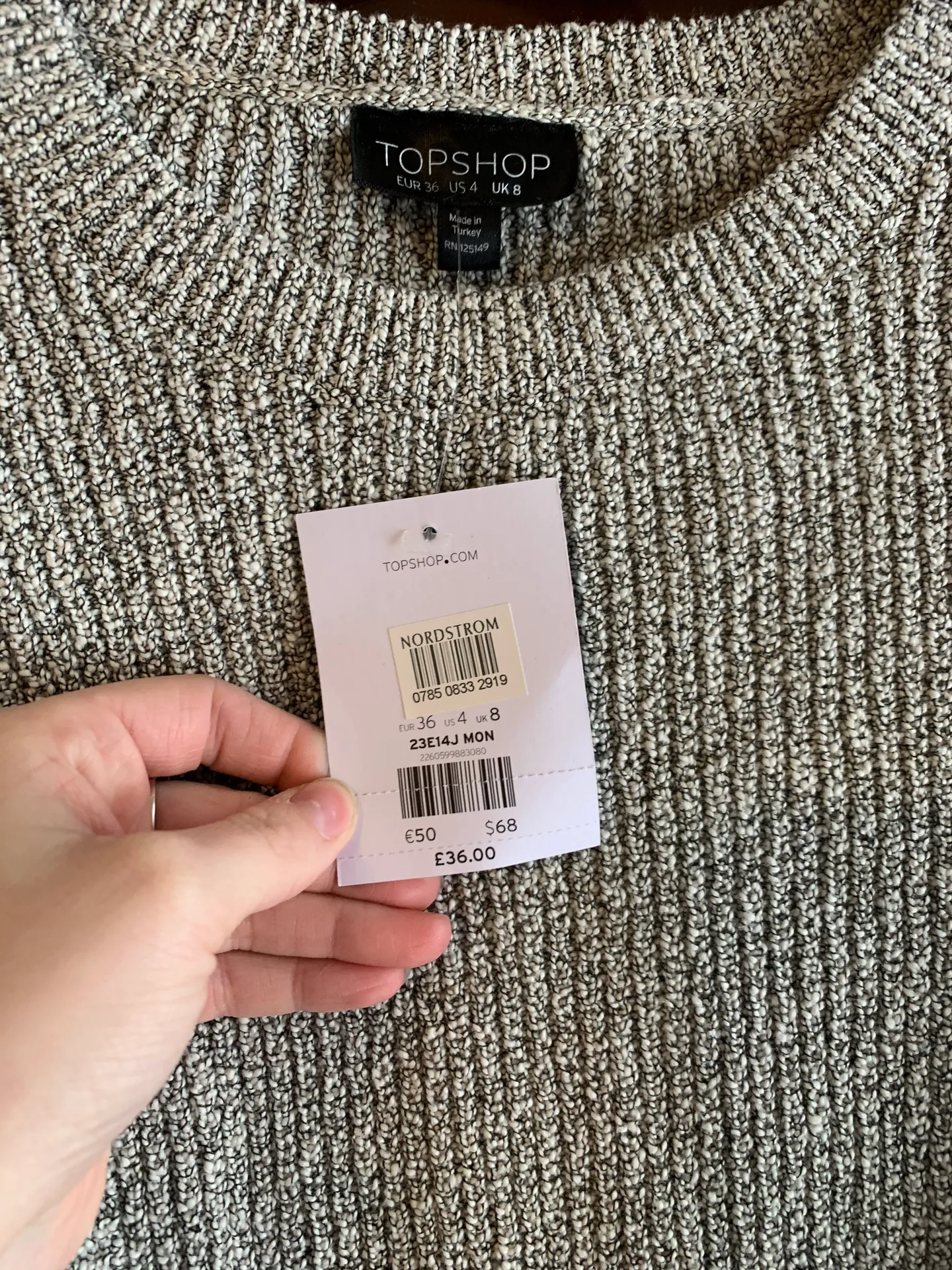 Cropped Sweater Gray NWT - Image 5