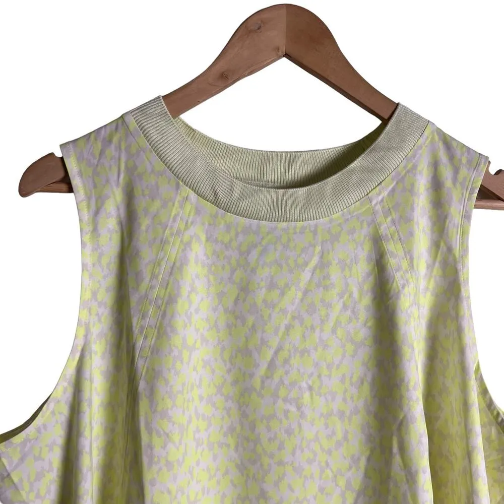 Athleta Zephyr Print Tank Top in Neon Yellow Leopard Print Plus Size 1X - Image 3