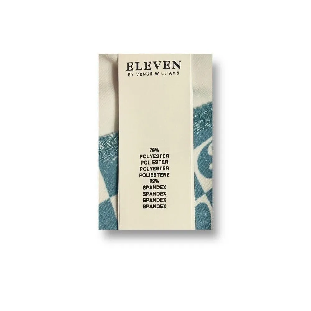 NWT EleVen by Venus Williams S Sky Blue Biker Shorts‎ Retro Print Active Gym Yog - Image 7