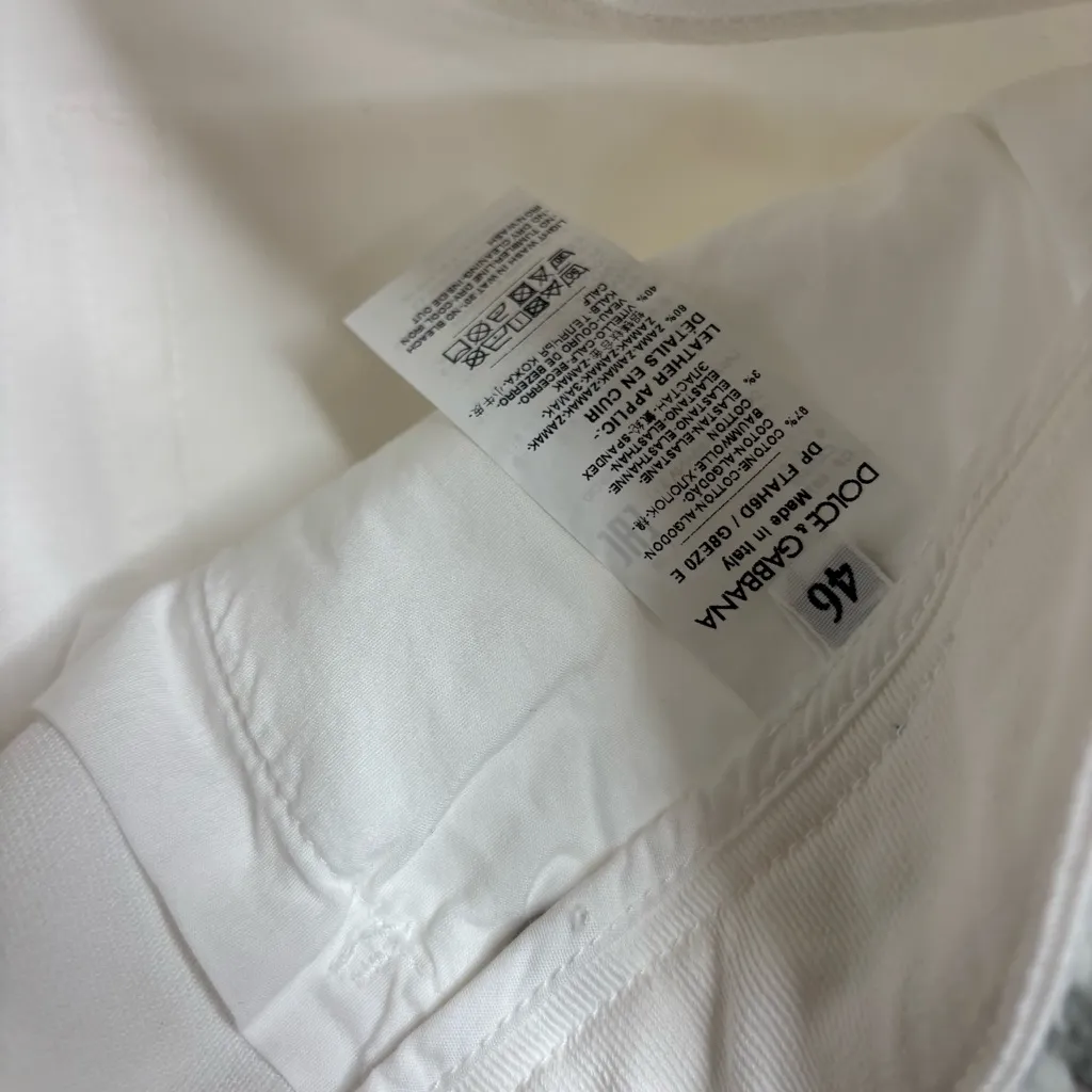 Dolce & Gabbana Audrey White high rise skinny jeans made in Italy size 46 /10 - Image 5