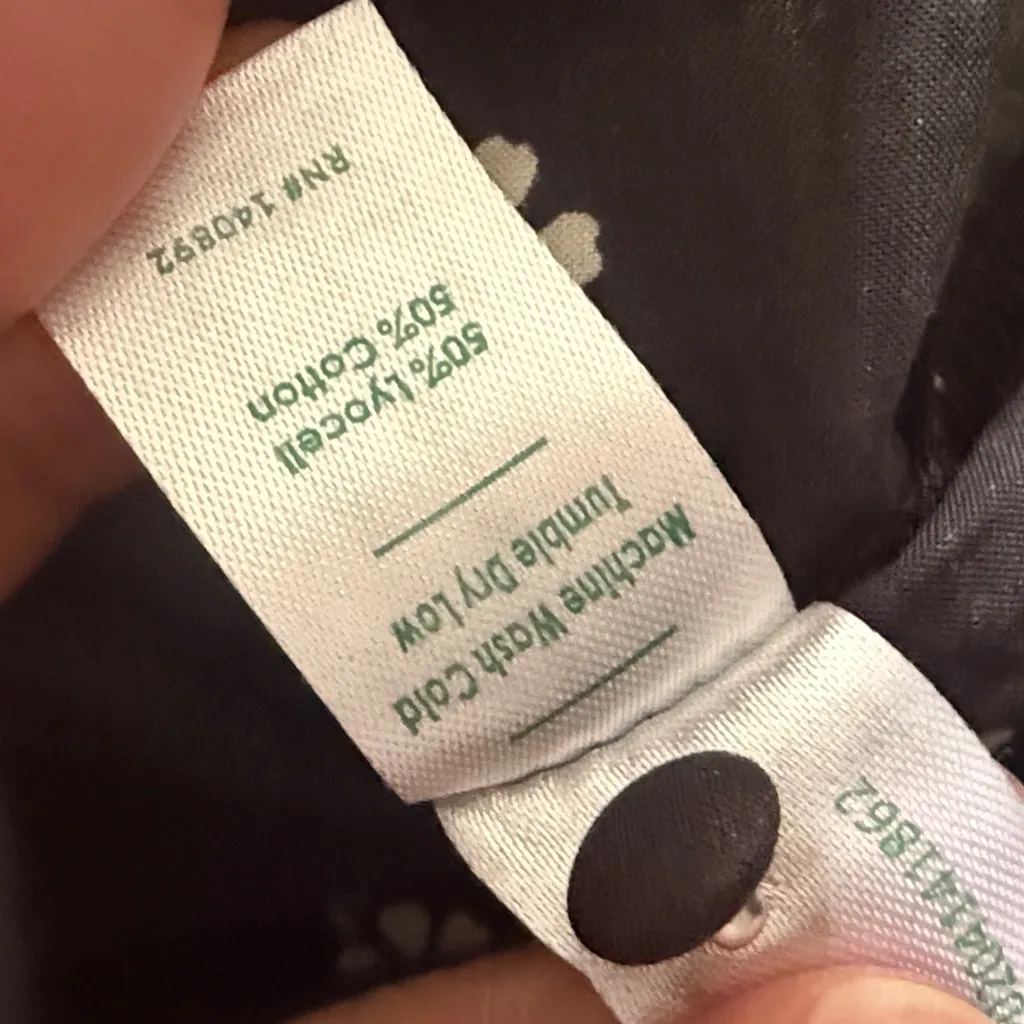 Elegant Black Floral Women's Top Size Small Smocked Long Sleeve Peplum Cotton - Image 7