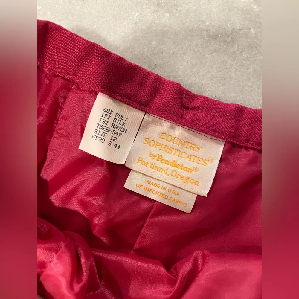 NWT VTG Pendleton Size 12 Country Sophisticates Pink Maxi Silk Blend Lined Skirt - Image 13