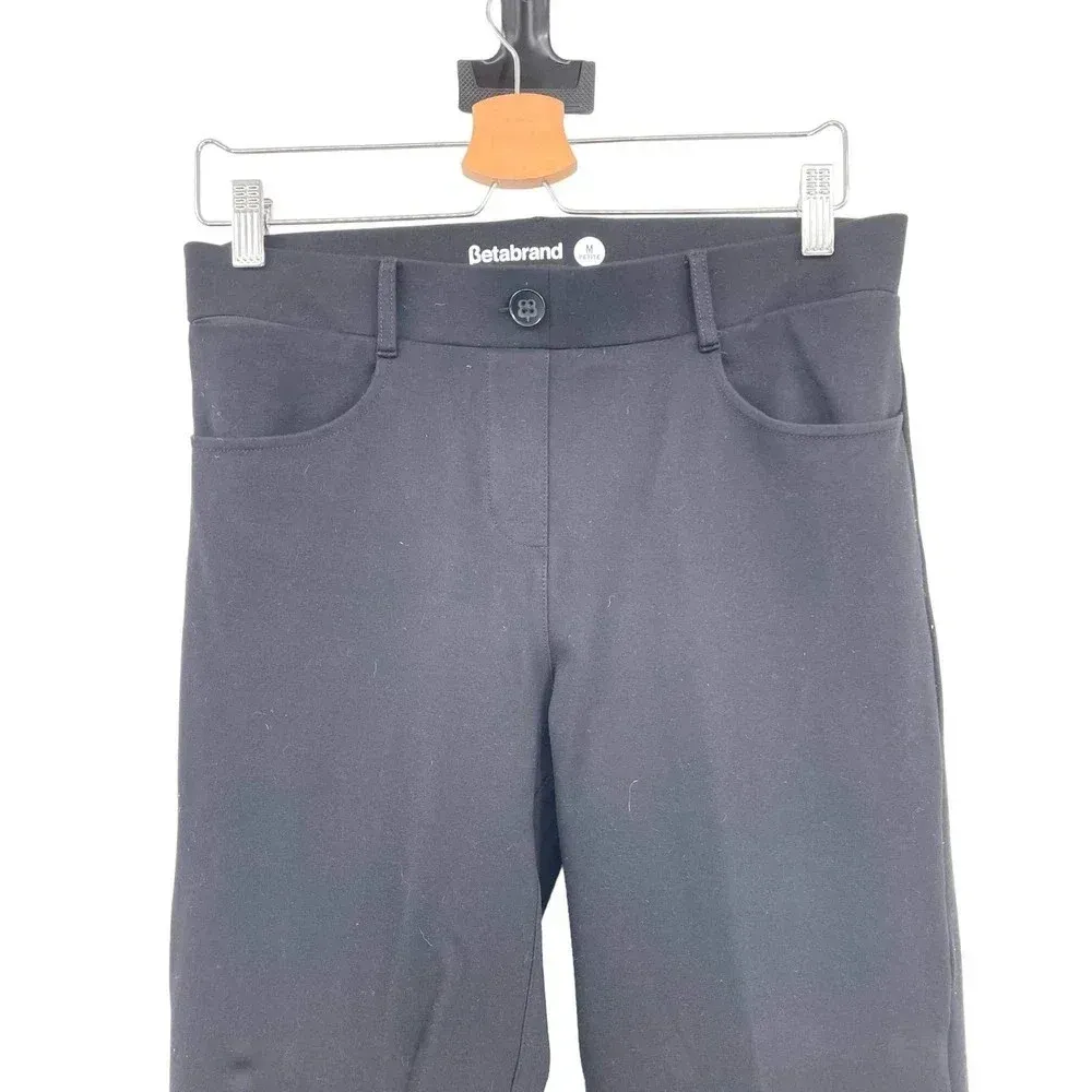 Betabrand Straight-Leg 7-Pocket Dress Pant Yoga Pants Black‎ Size Medium Petite - Image 4