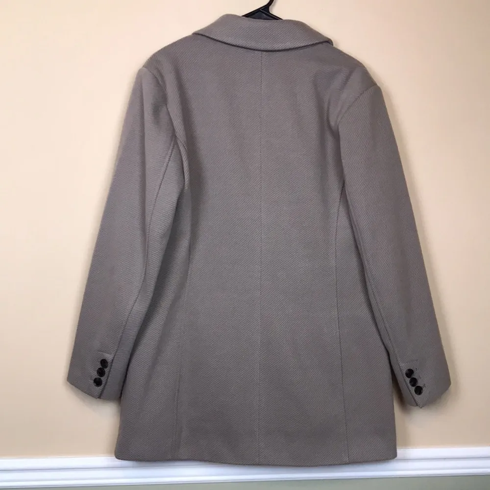 BCBGMAXAZRIA Women’s Double-Breasted Taupe Gray Pea Coat - Image 6