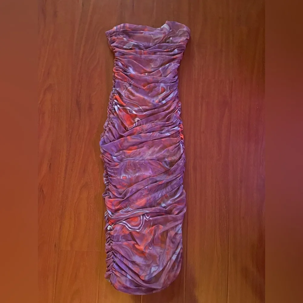 J.ING purple mesh bodycon midi dress Size XS - Image 5