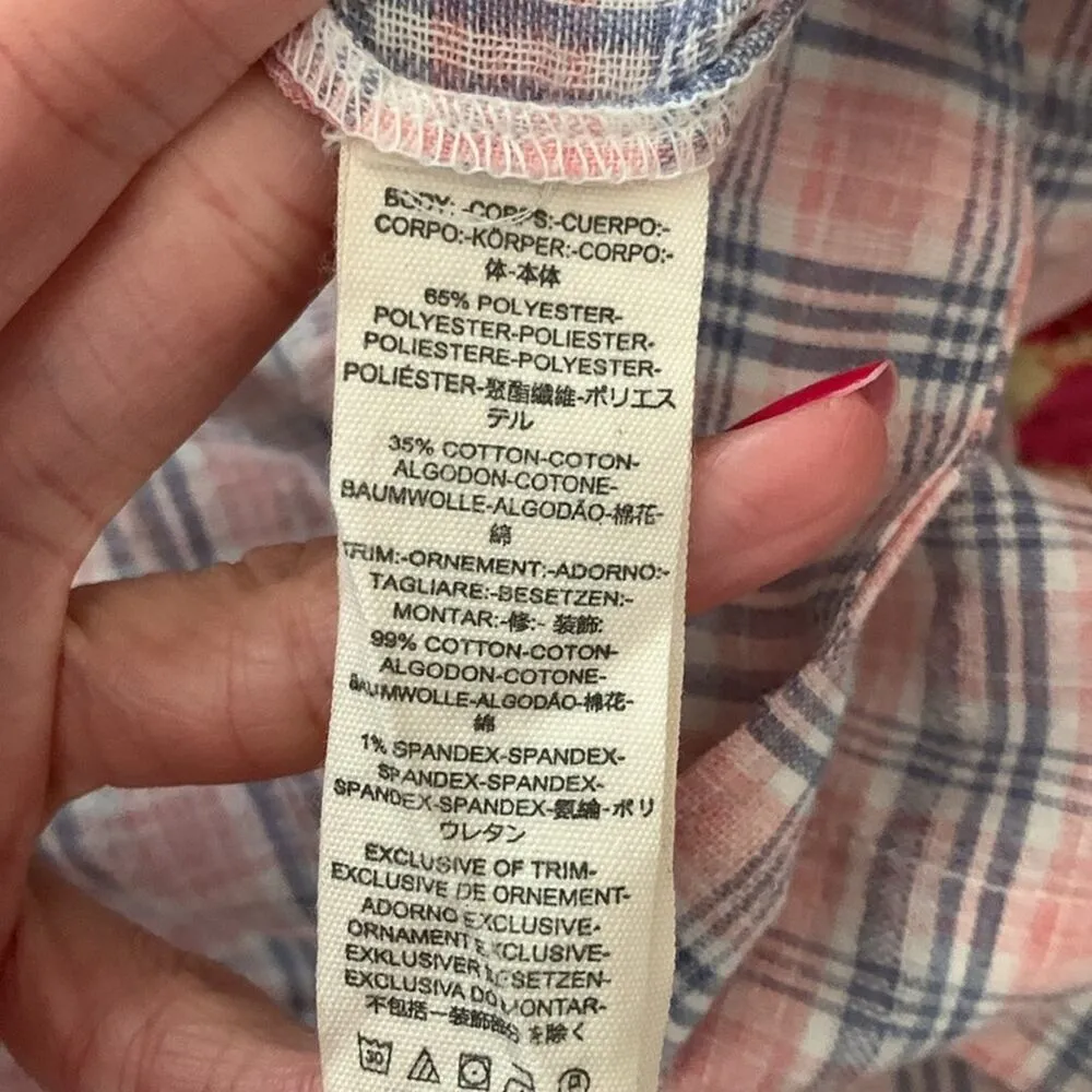 Free People Color Theory Pink Plaid Open Back Midi Maxi Apron Dress - Image 6