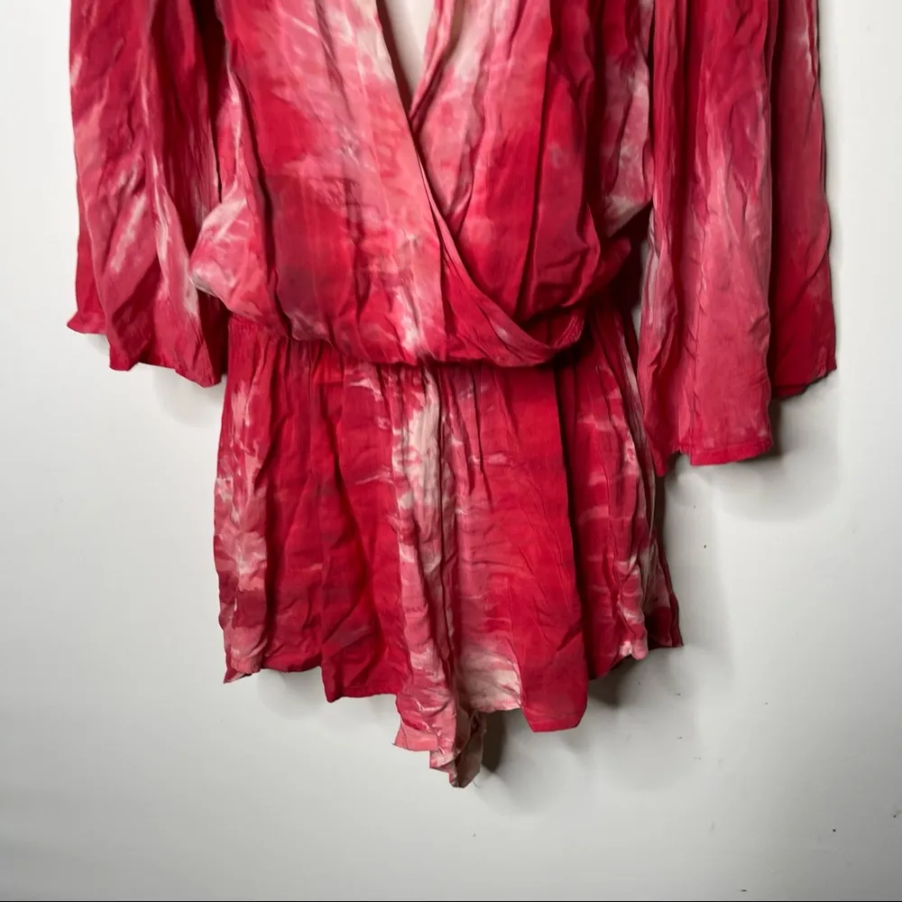 Blue Life Wild & Free Romper in V-Day  Red Pink Tie Dye sz XS - Image 3