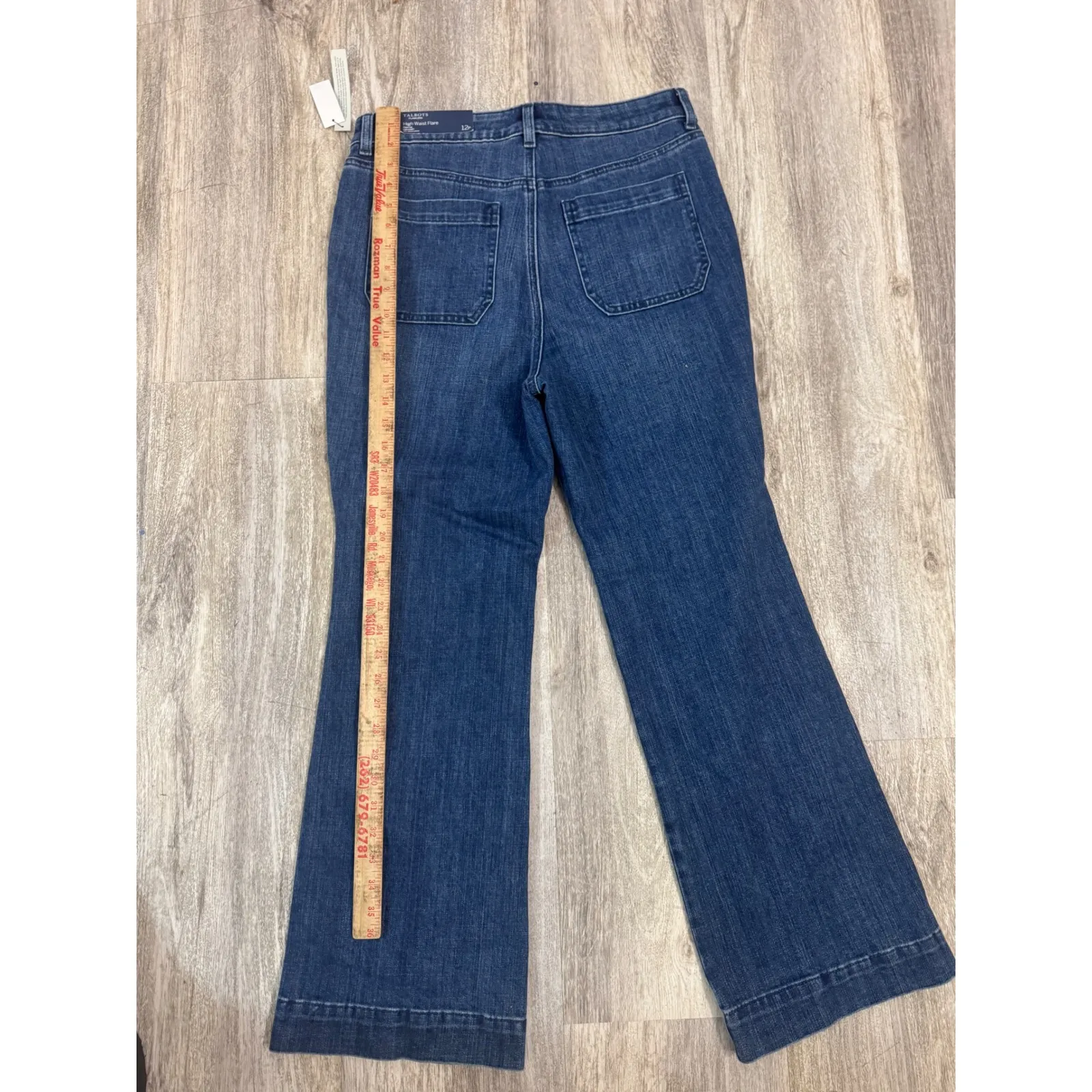 Talbots Flawless High Waist Flare Jeans Petite Size 12P Dark Wash Denim - Image 6