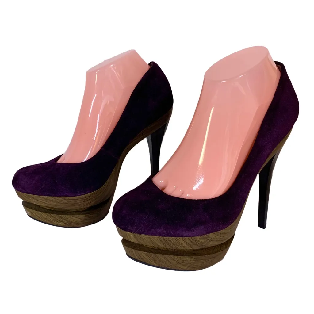 JESSICA SIMPSON "COLIE" PURPLE SUEDE PLATFORM STILETTO HEEL PUMPS (8.5B) - Image 7