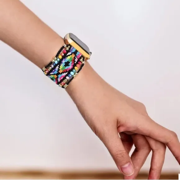 Mystic Spectrum Apple Watch Strap NEW boho 42/44/45 mm S Gold - Image 2