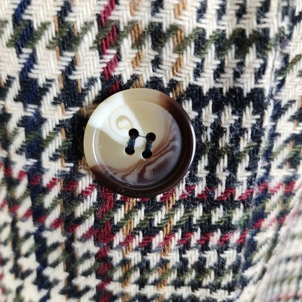 Sag Harbor Plaid Blazer Wool Blend Houndstooth Eclectic Grandpa Jacket Size 14 - Image 14