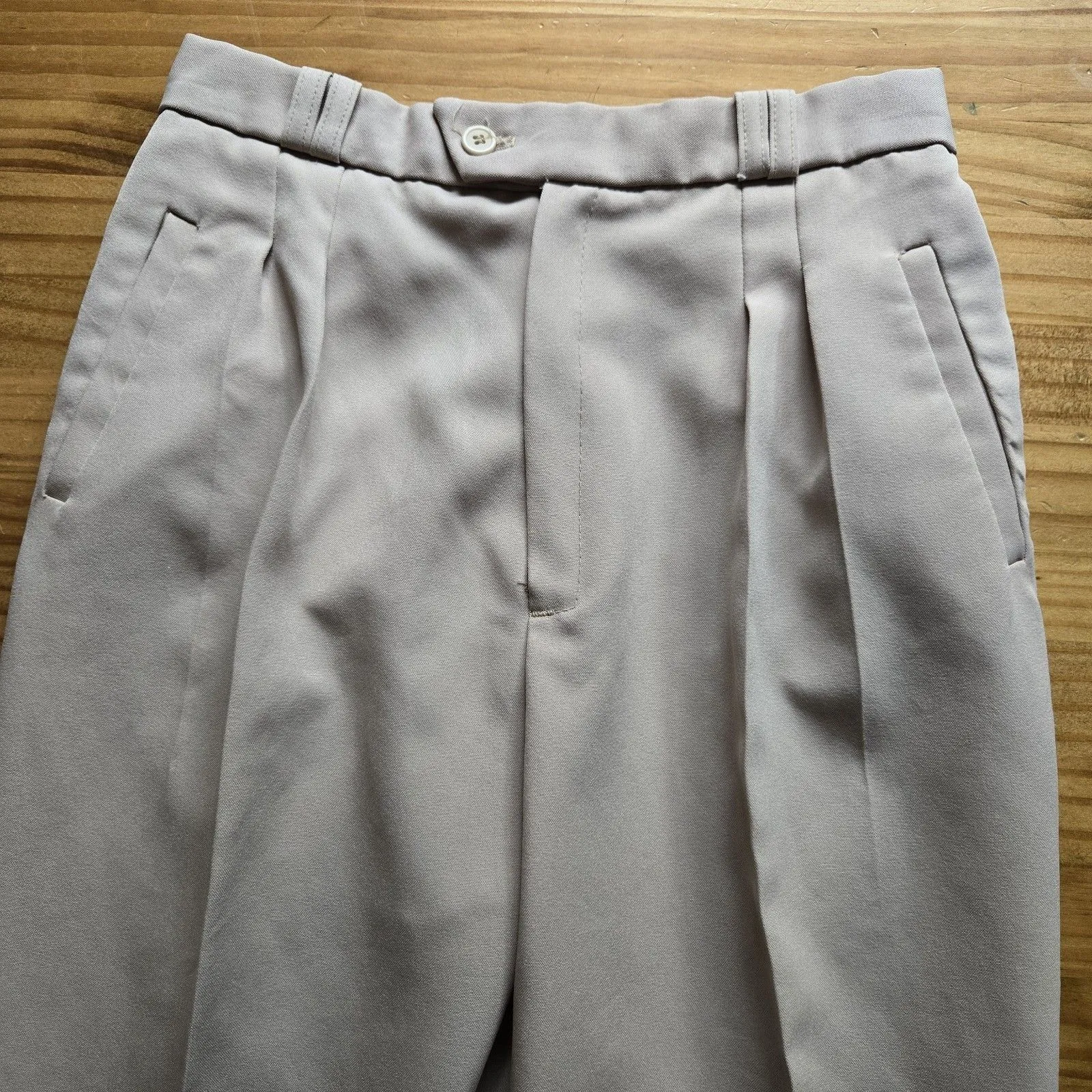 Vintage University Park Juniors 9 Pleated High Rise Beige Pants 26x30 USA Made Size undefined - Image 7