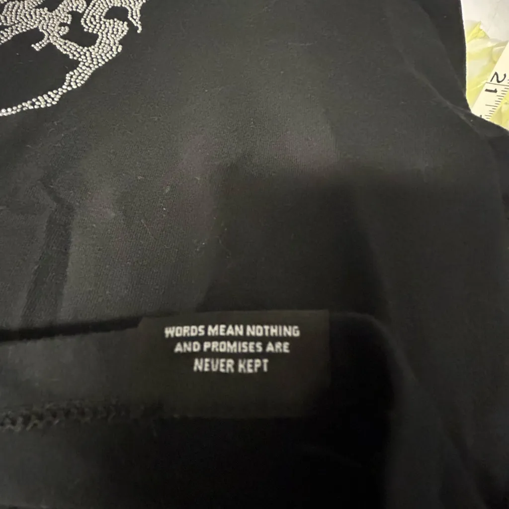 Broken Promises Black Graphic Crop Top - Image 7