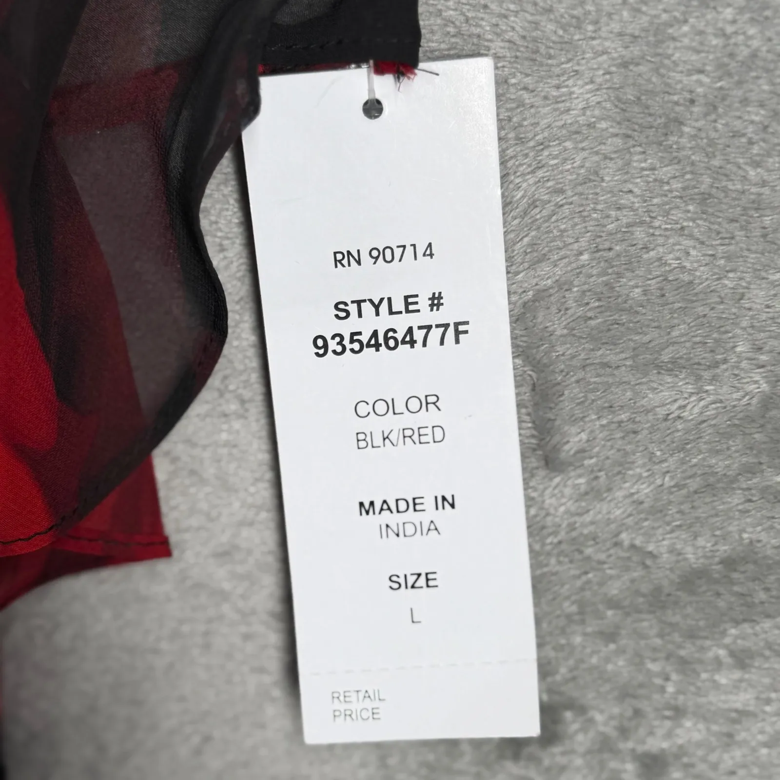 Prelude Red Floral Rhinestone Cold Shoulder Blouse Banded Waist Party Top Medium Size L - Image 10