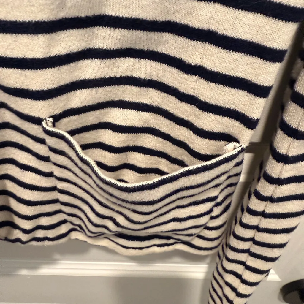 Tory Burch Navy and White Striped Blazer - Image 6