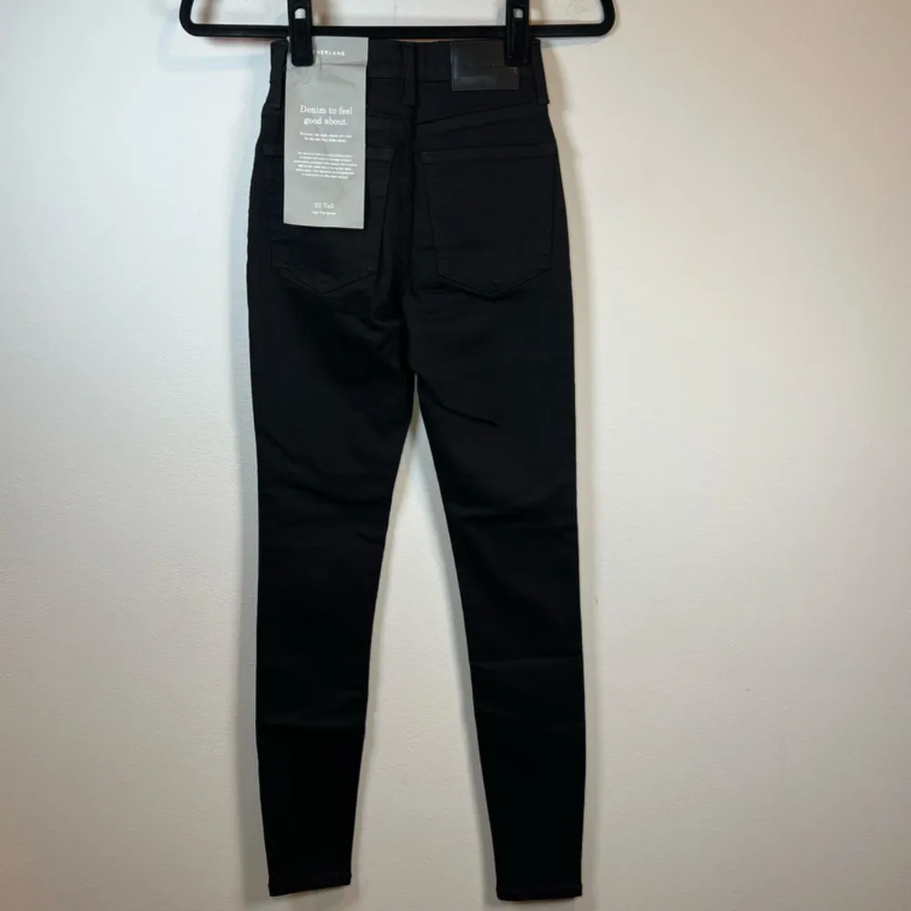 Everlane High Rise Skinny Jeans Black Denim Stretch Women's Size 23 Tall 23 x 31 - Image 9