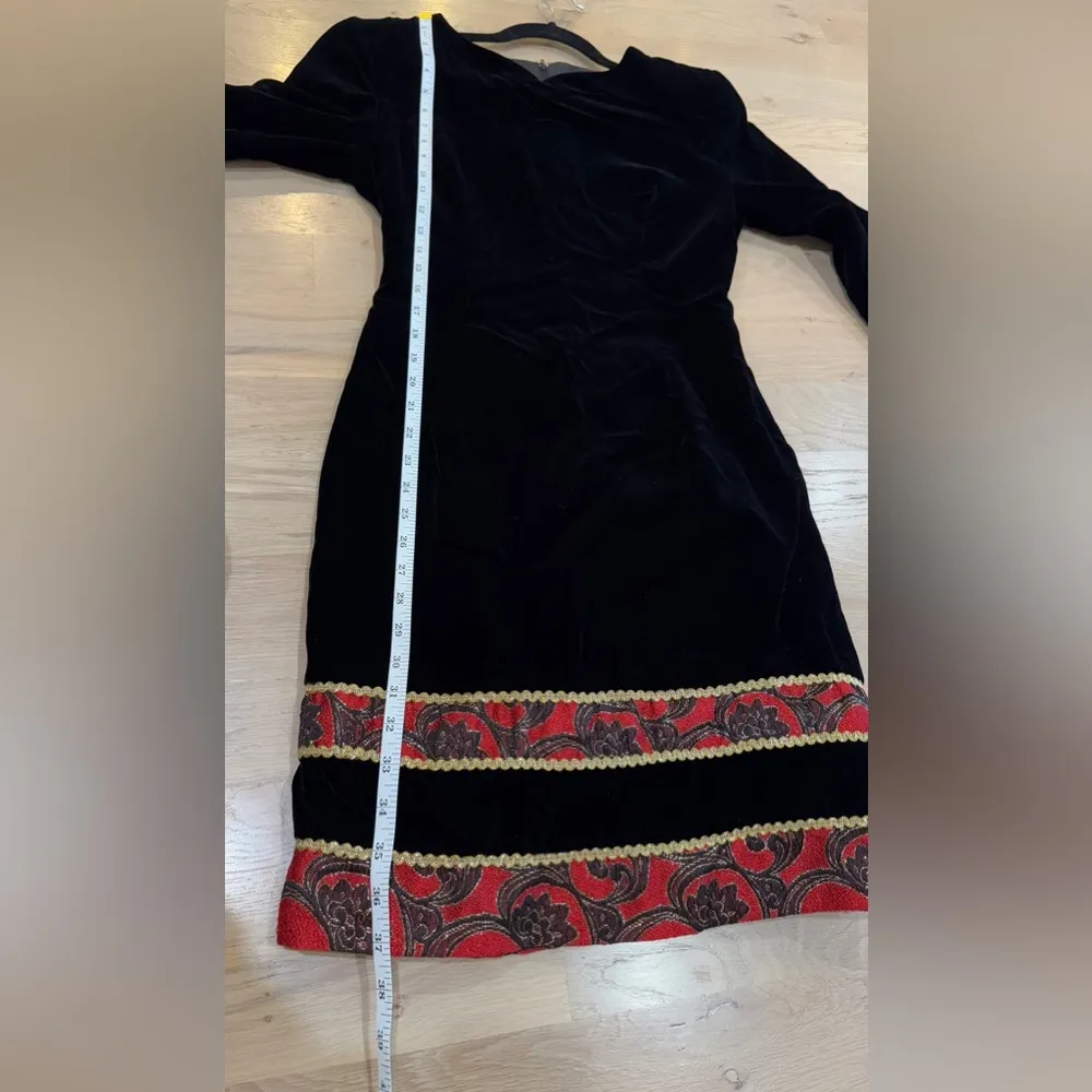 VTG Jessica McClintock black velvet holiday dress size 8 - Image 7